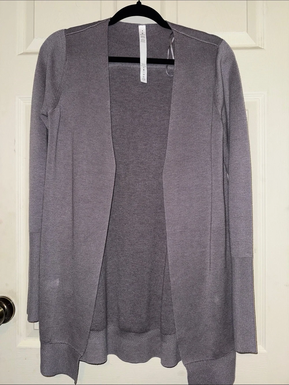 lululemon athletica Gray Open-Front Knit Cardigan